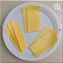 Пример подачи обоазцов сыра для дегустации
